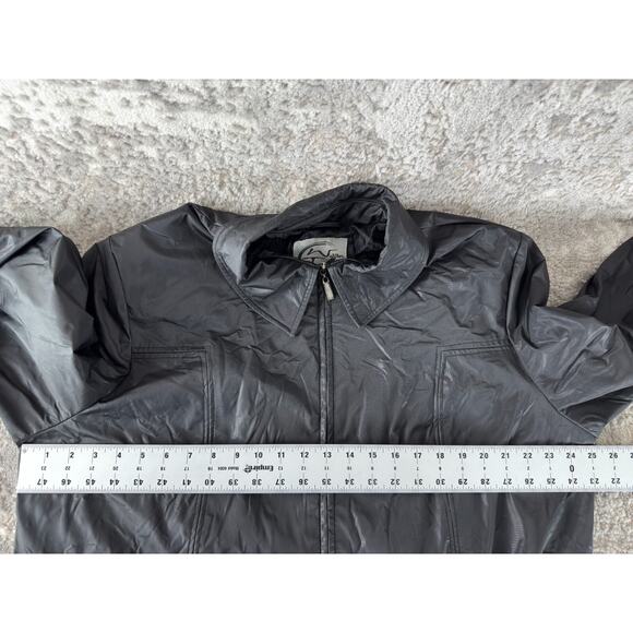 Weather Tamer Plus Size 1X Faux Leather Full Zip Jacket Black Long Sleeve Outdoo - Picture 6 of 10